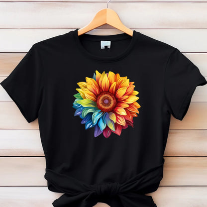 Sunflower Shirt, Flower Print Shirt, Colorful Sunflower Shirt, Floral Shirt, LGBT Shirt, Pride Shirt, Trans Pride,Gay Pride Awareness