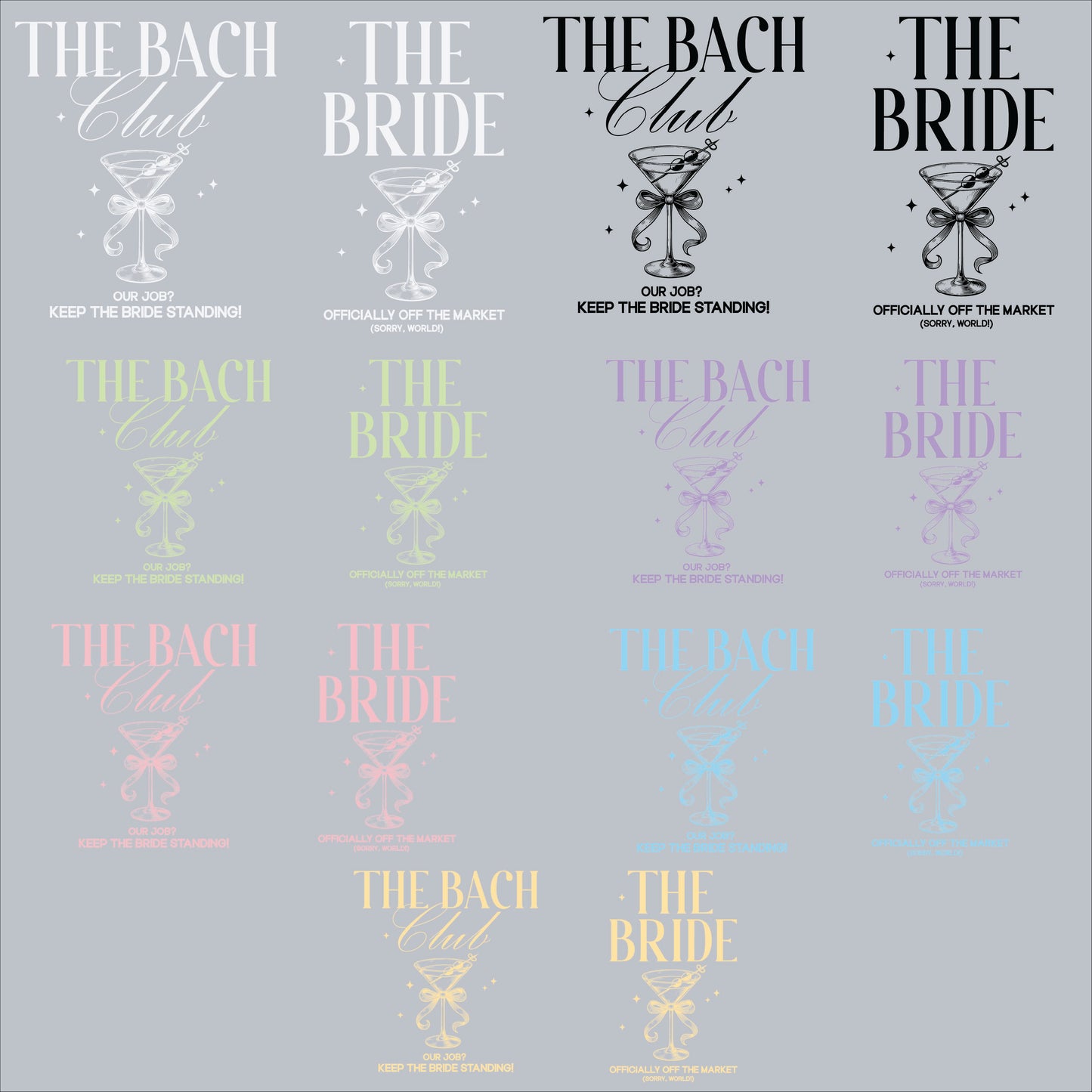 The Bach Club & The Bride – Bachelorette Party Squad DTF Transfer