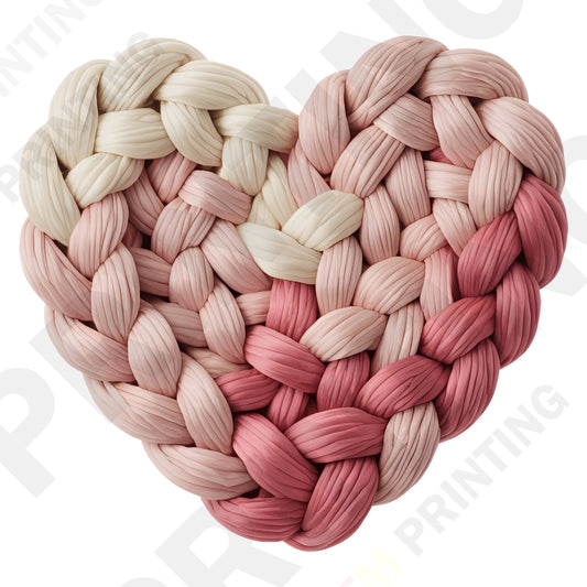 Knitted 3 Color Pink Heart Valentine’s Day DTF Transfer