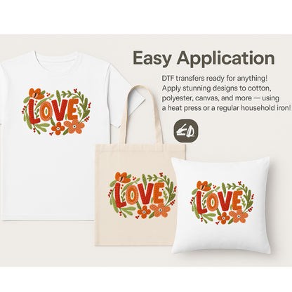 Knitted Love with Flowers Valentine’s DTF Transfer