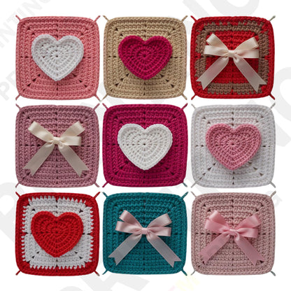 Knitted Heart & Ribbon-Themed Valentine’s Day DTF Transfer