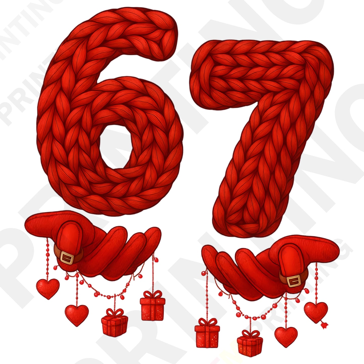 Knitted 6 7 Funny Valentine’s Day DTF Transfer
