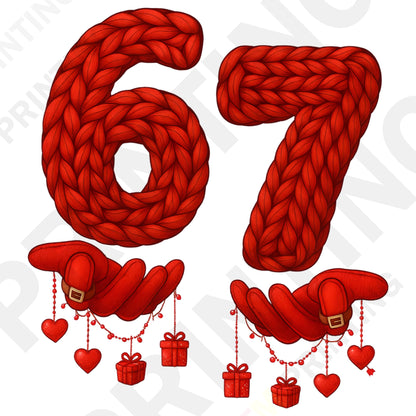 Knitted 6 7 Funny Valentine’s Day DTF Transfer