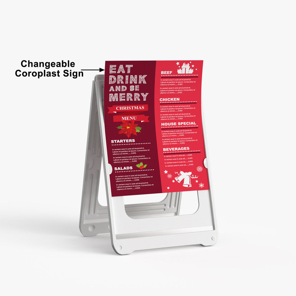 Custom SimpoSign II A-Frame, White Sidewalk Sign Display