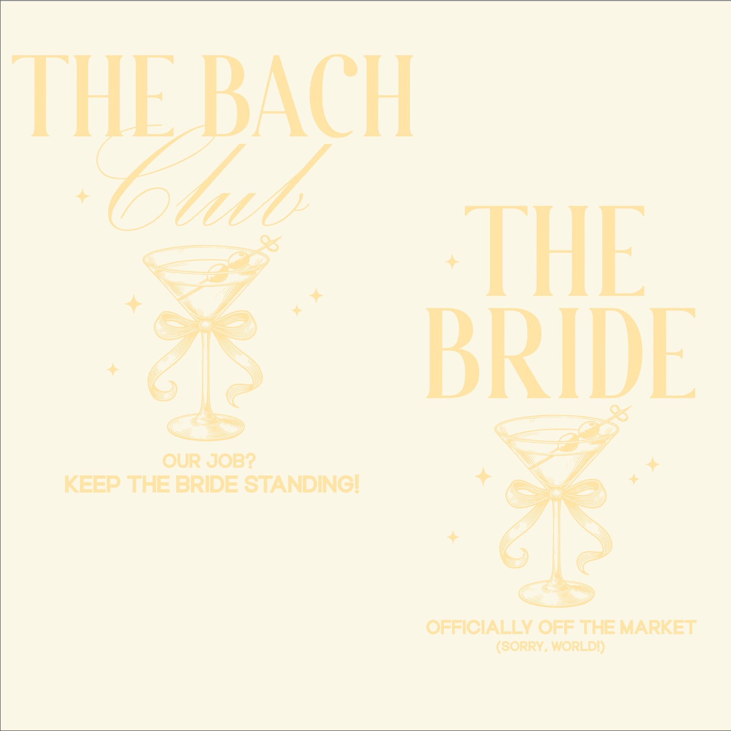 The Bach Club & The Bride – Bachelorette Party Squad DTF Transfer